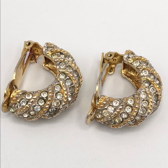 Vintage KJL Kenneth Jay Lane Rhinestone Earrings - Picture 7 of 7